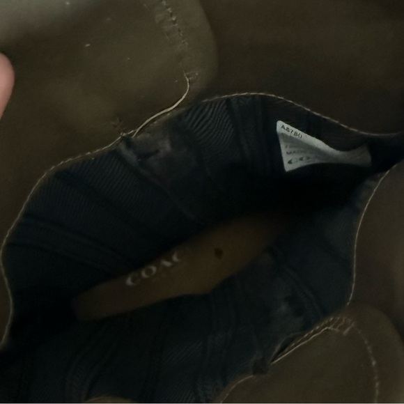 COACH|Brown Suede boots with western buckle details,wooden block heel•••SIZE 10 - Picture 15 of 16